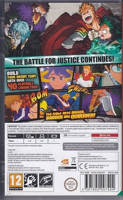 My Hero Ones Justice 2 - Nintendo Switch Spil (A Grade) (Genbrug)